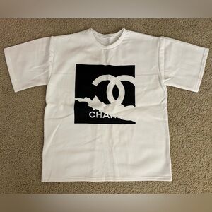 Women’s Short Sleeve Fleece lined White Top